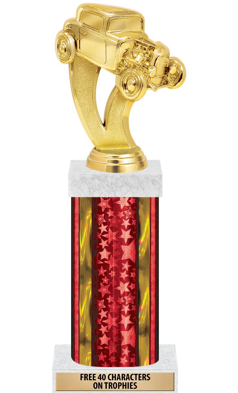 14"RED/GD-STARS-GD FIG/SQUARE