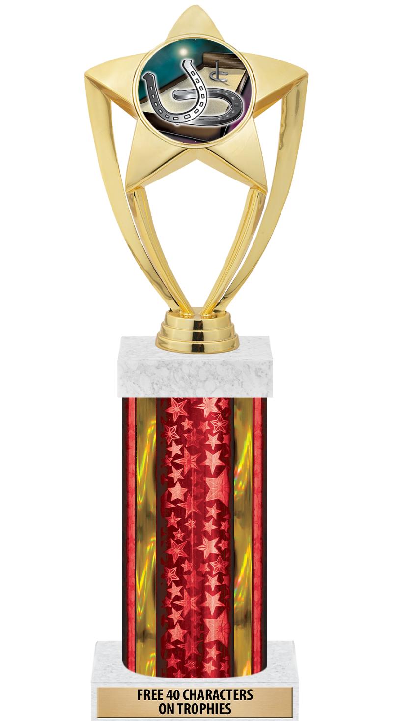 14"RED/GD-STARS-GD FIG/SQUARE