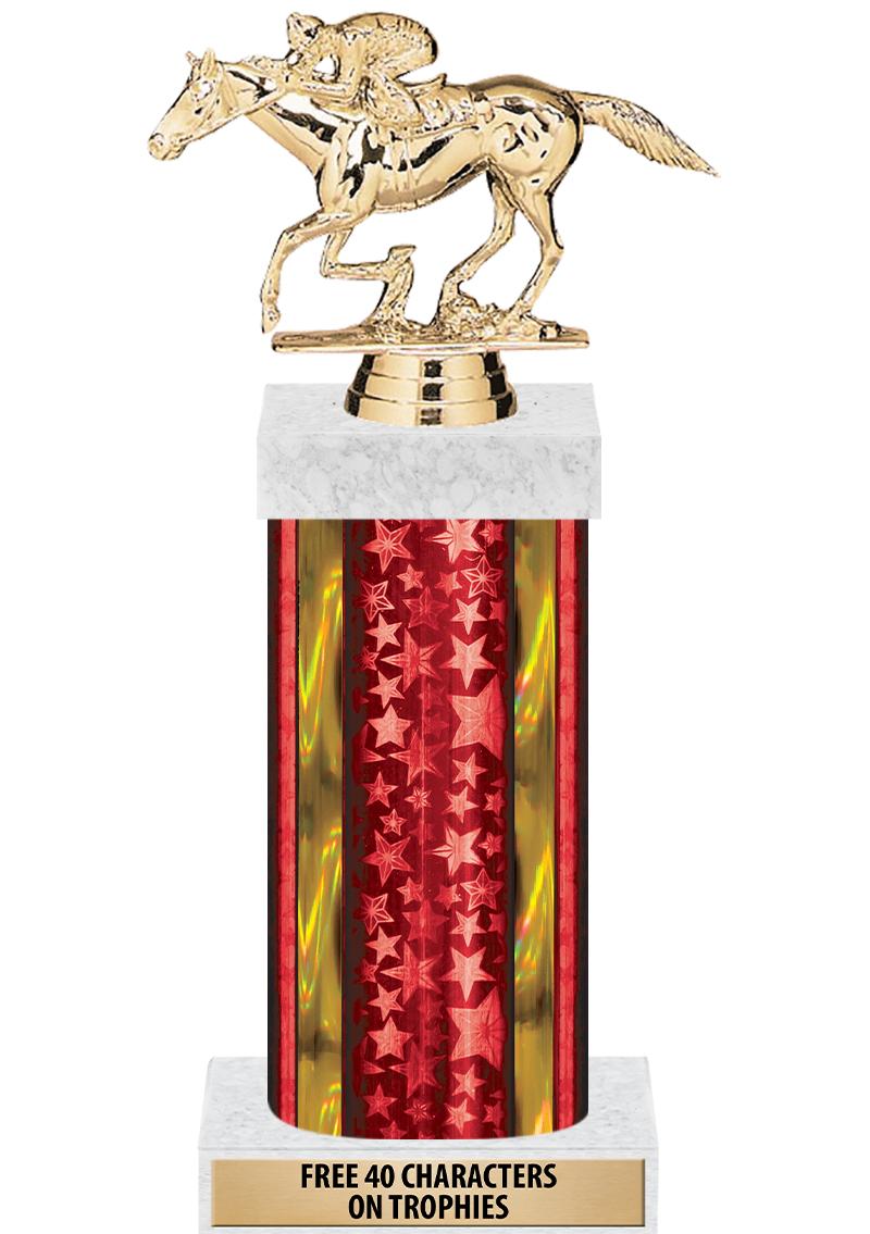 14"RED/GD-STARS-GD FIG/SQUARE