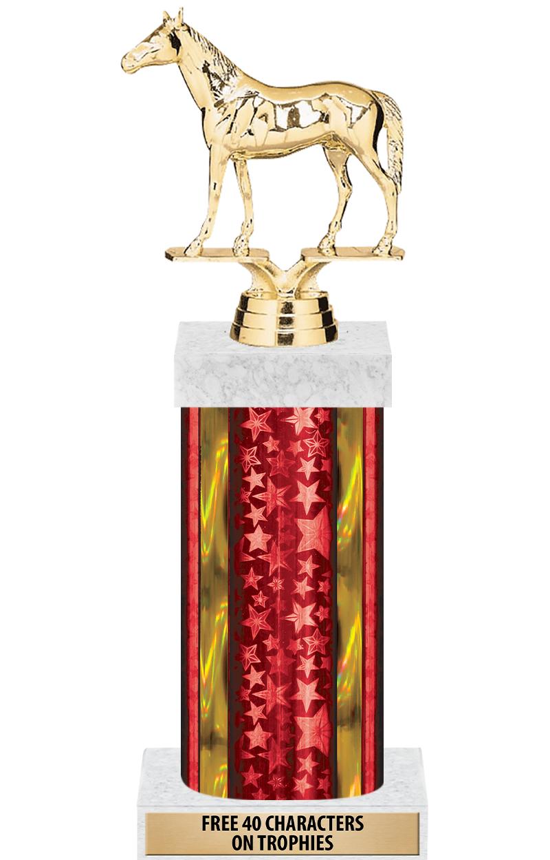 14"RED/GD-STARS-GD FIG/SQUARE