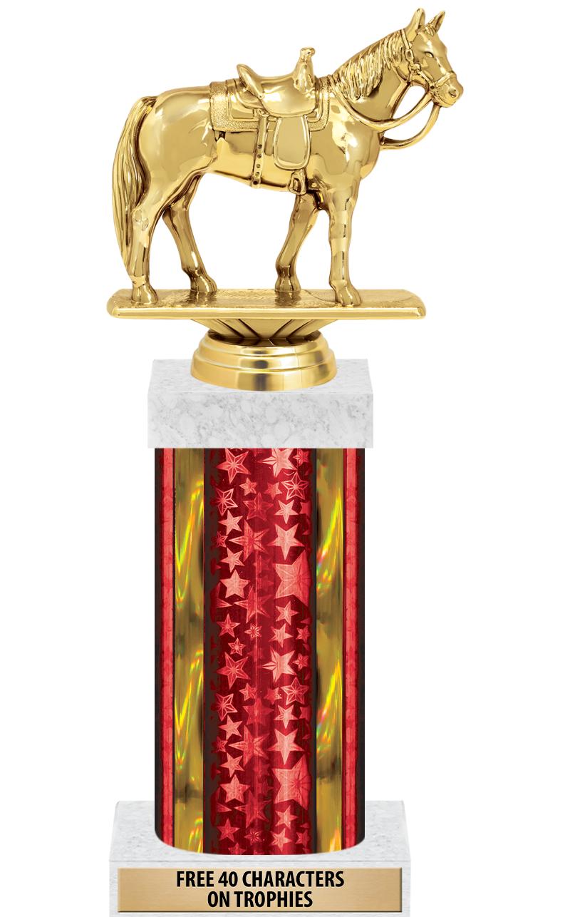 14"RED/GD-STARS-GD FIG/SQUARE