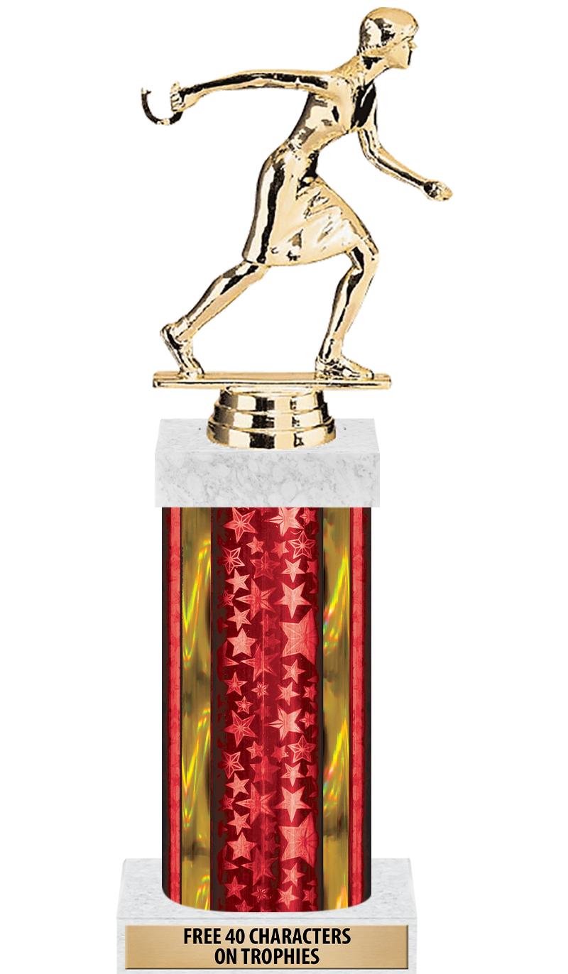 14"RED/GD-STARS-GD FIG/SQUARE