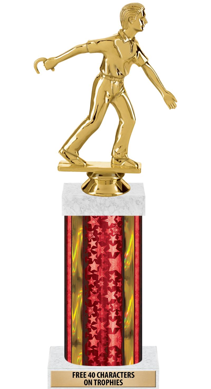 14"RED/GD-STARS-GD FIG/SQUARE