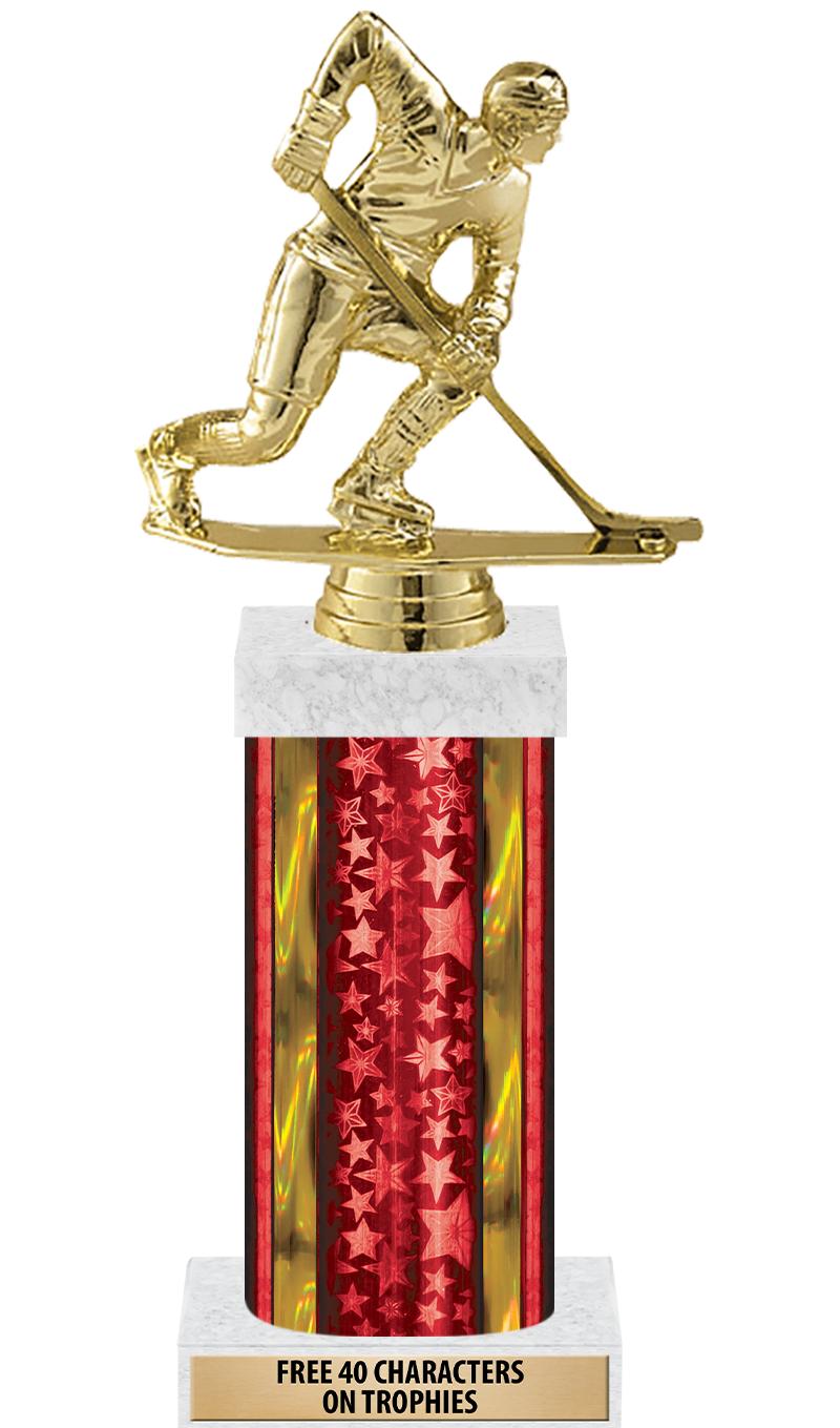 14"RED/GD-STARS-GD FIG/SQUARE