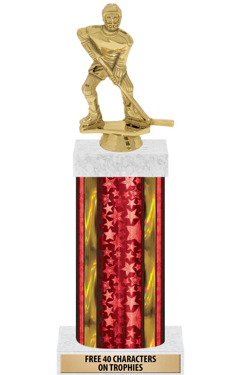 14"RED/GD-STARS-GD FIG/SQUARE