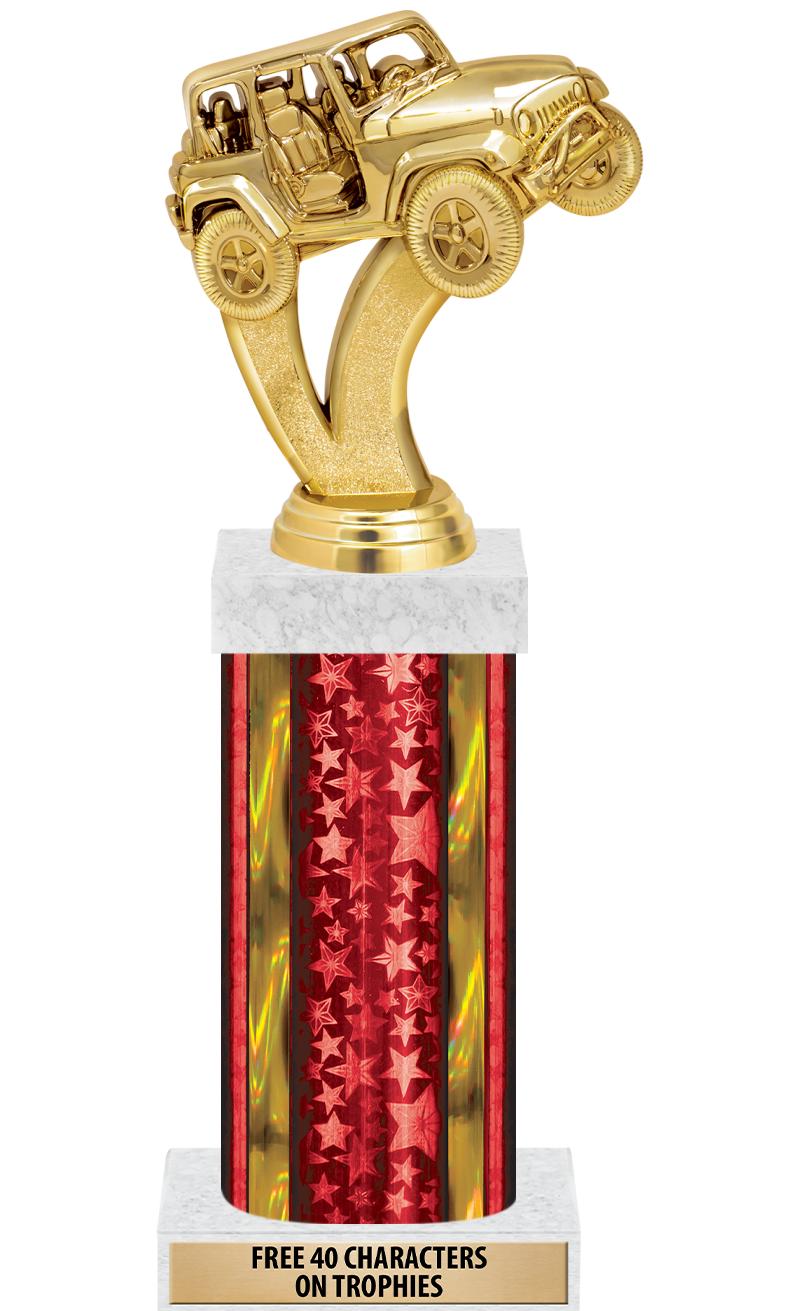 14"RED/GD-STARS-GD FIG/SQUARE