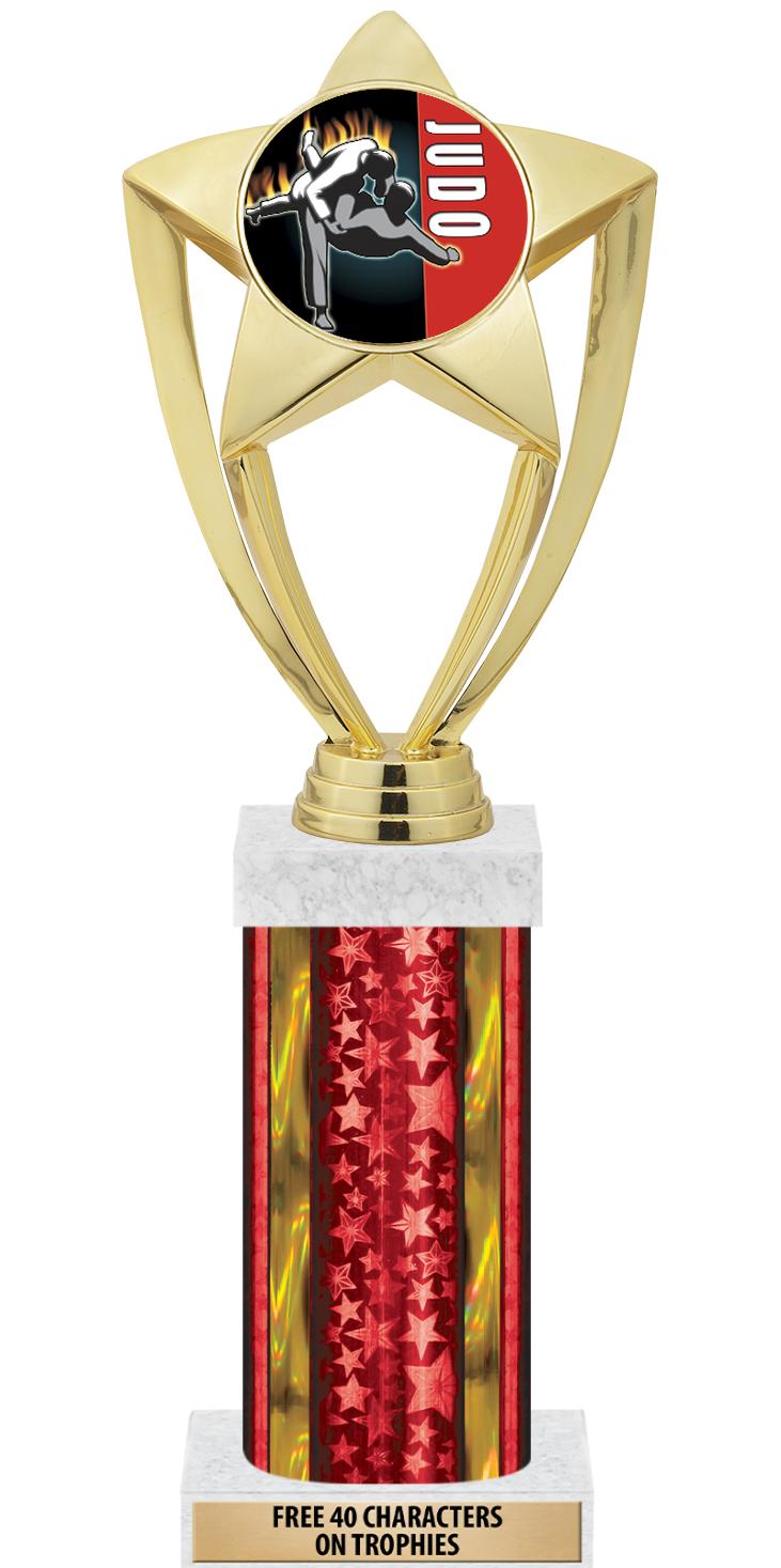 14"RED/GD-STARS-GD FIG/SQUARE