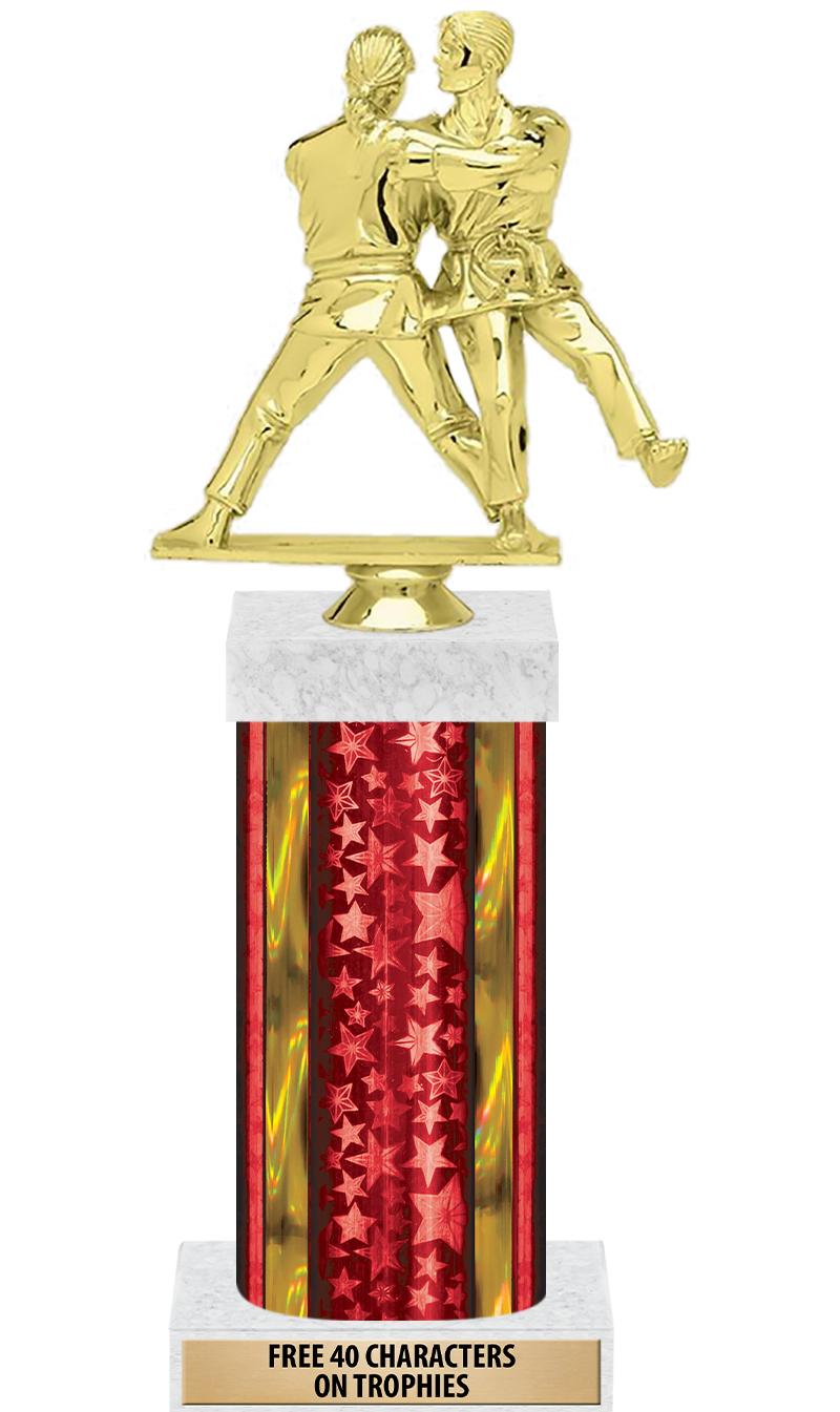 14"RED/GD-STARS-GD FIG/SQUARE