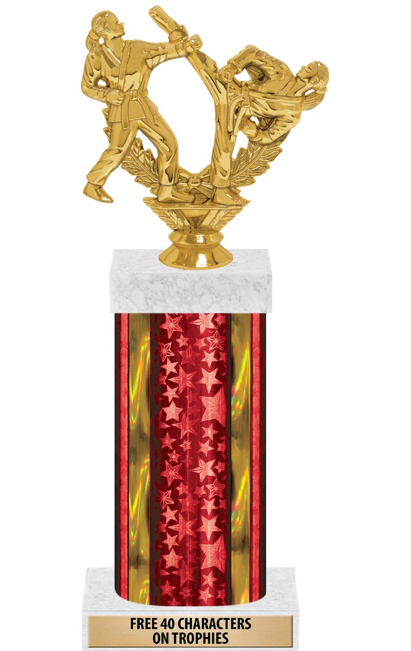 14"RED/GD-STARS-GD FIG/SQUARE