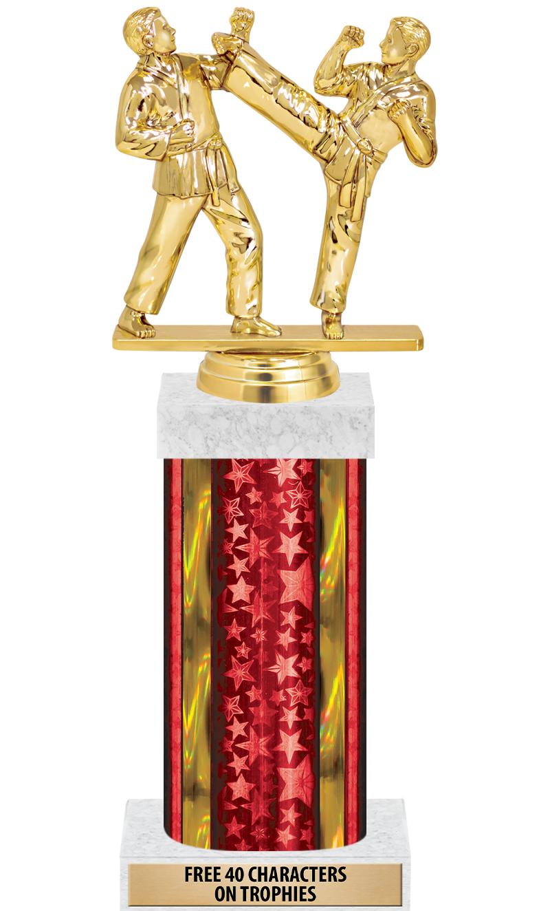 14"RED/GD-STARS-GD FIG/SQUARE