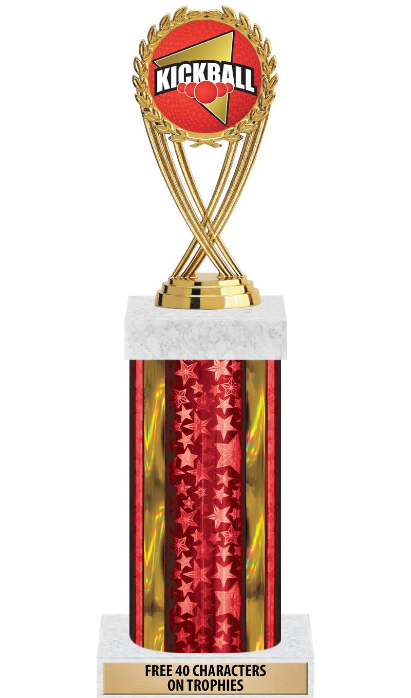 14"RED/GD-STARS-GD FIG/SQUARE