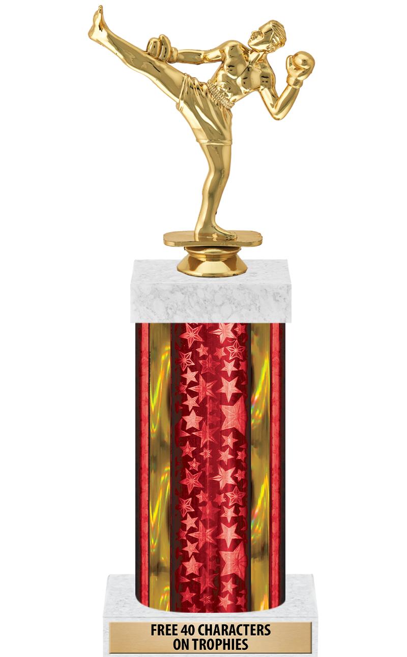 14"RED/GD-STARS-GD FIG/SQUARE