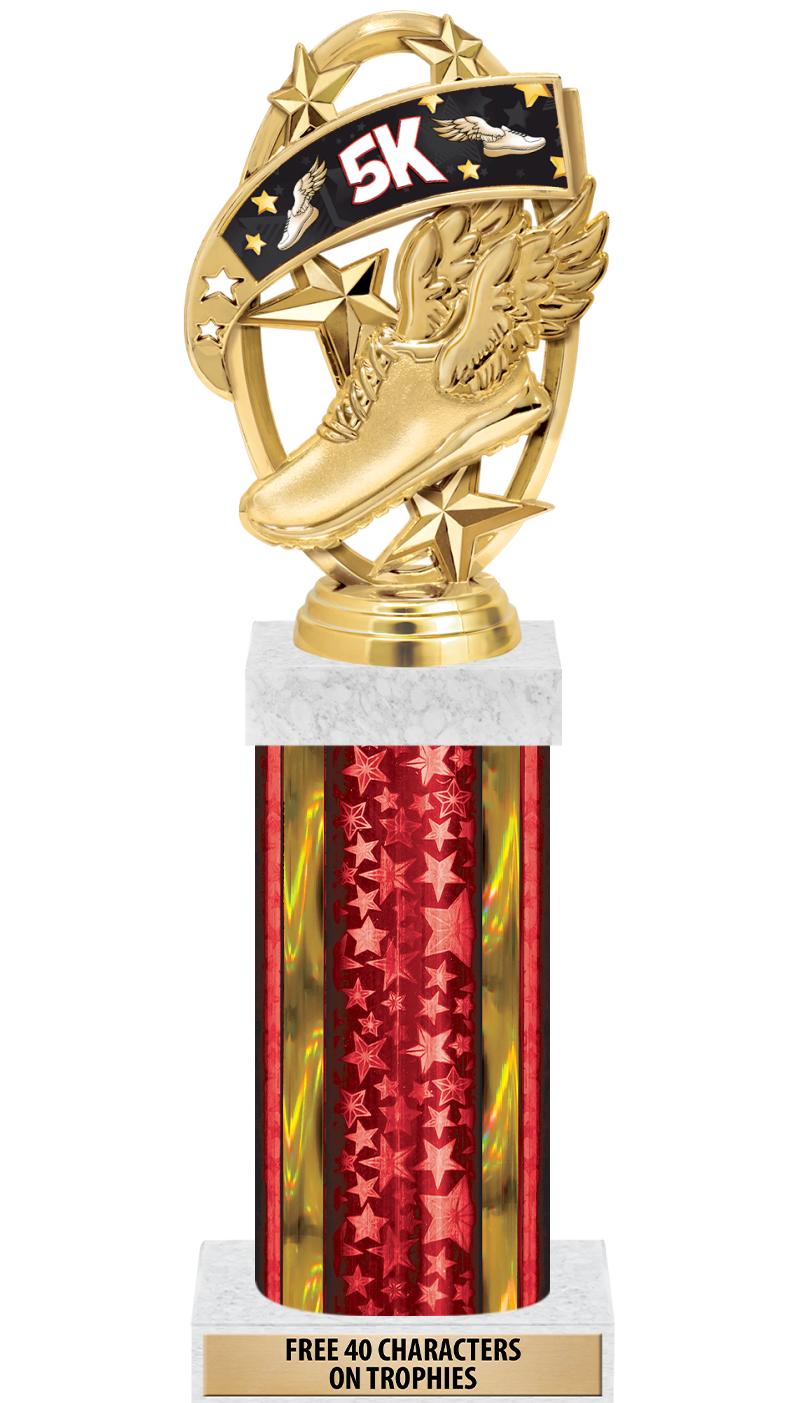 14"RED/GD-STARS-GD FIG/SQUARE