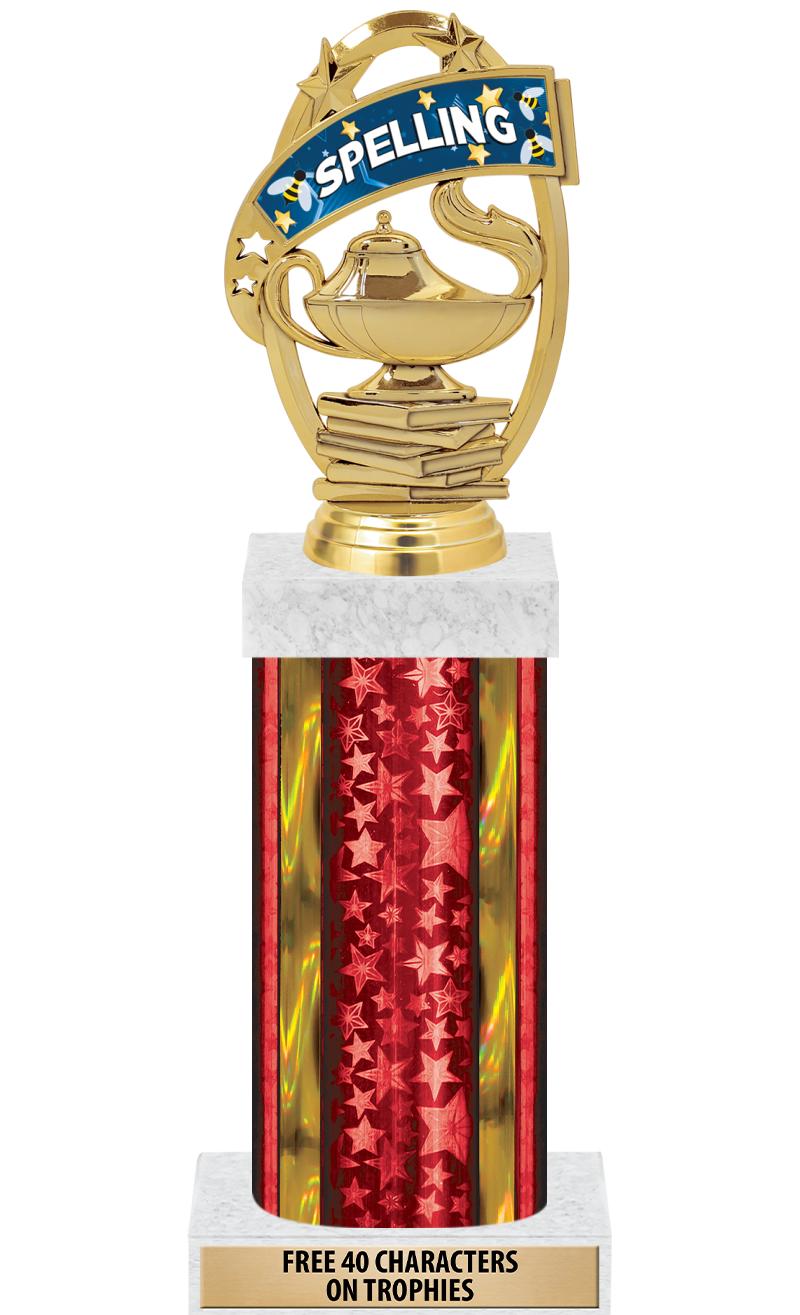 14"RED/GD-STARS-GD FIG/SQUARE