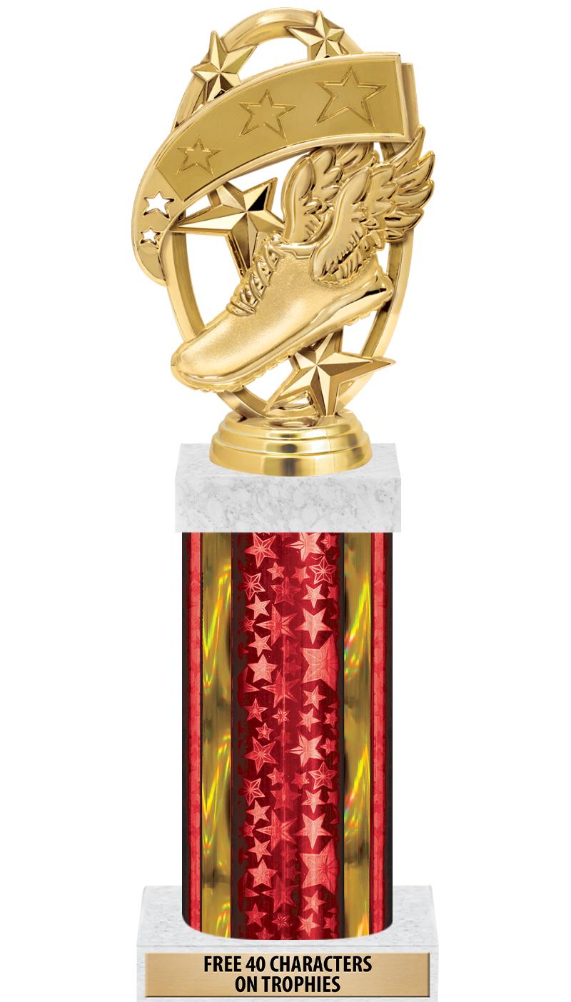 14"RED/GD-STARS-GD FIG/SQUARE