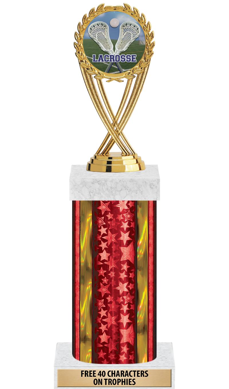 14"RED/GD-STARS-GD FIG/SQUARE