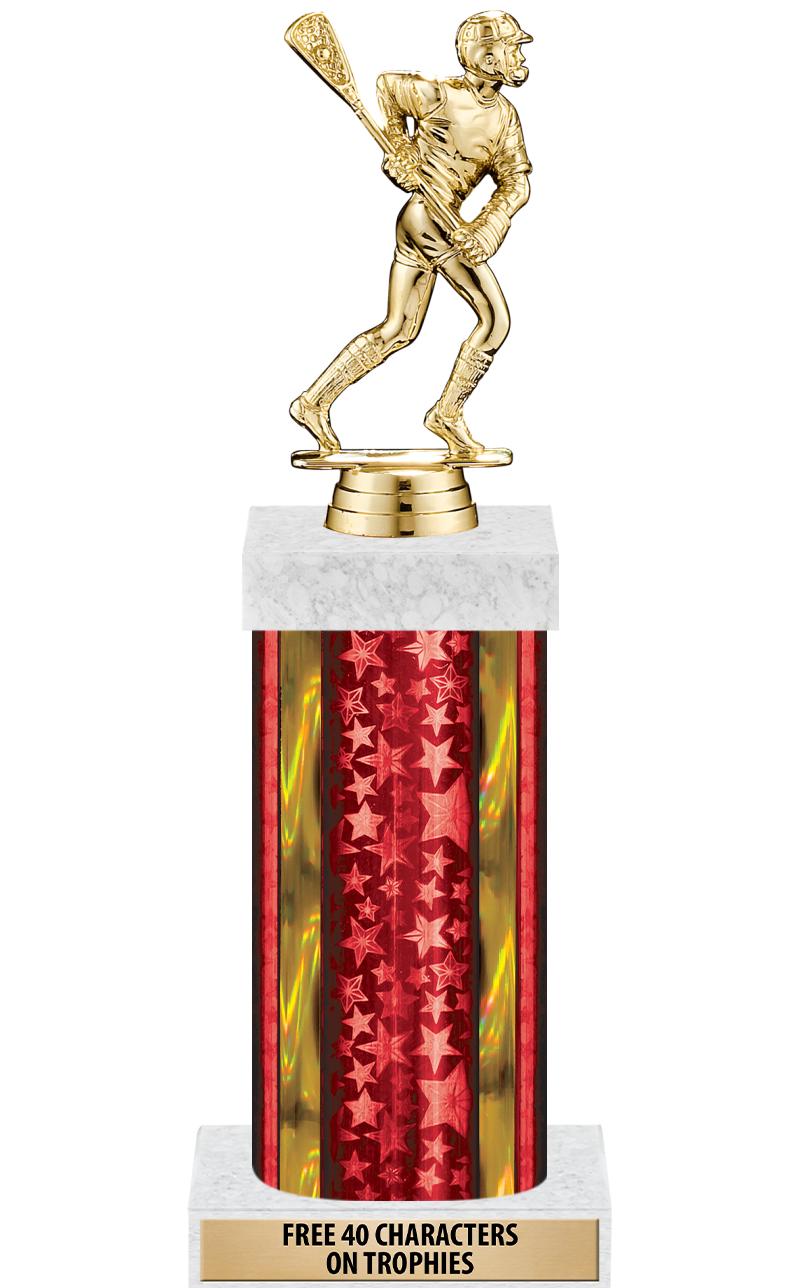 14"RED/GD-STARS-GD FIG/SQUARE