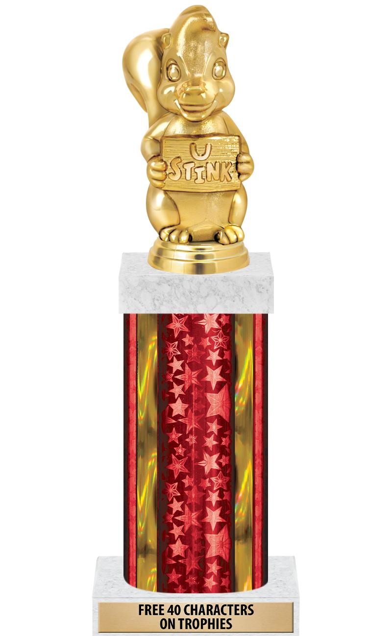 14"RED/GD-STARS-GD FIG/SQUARE