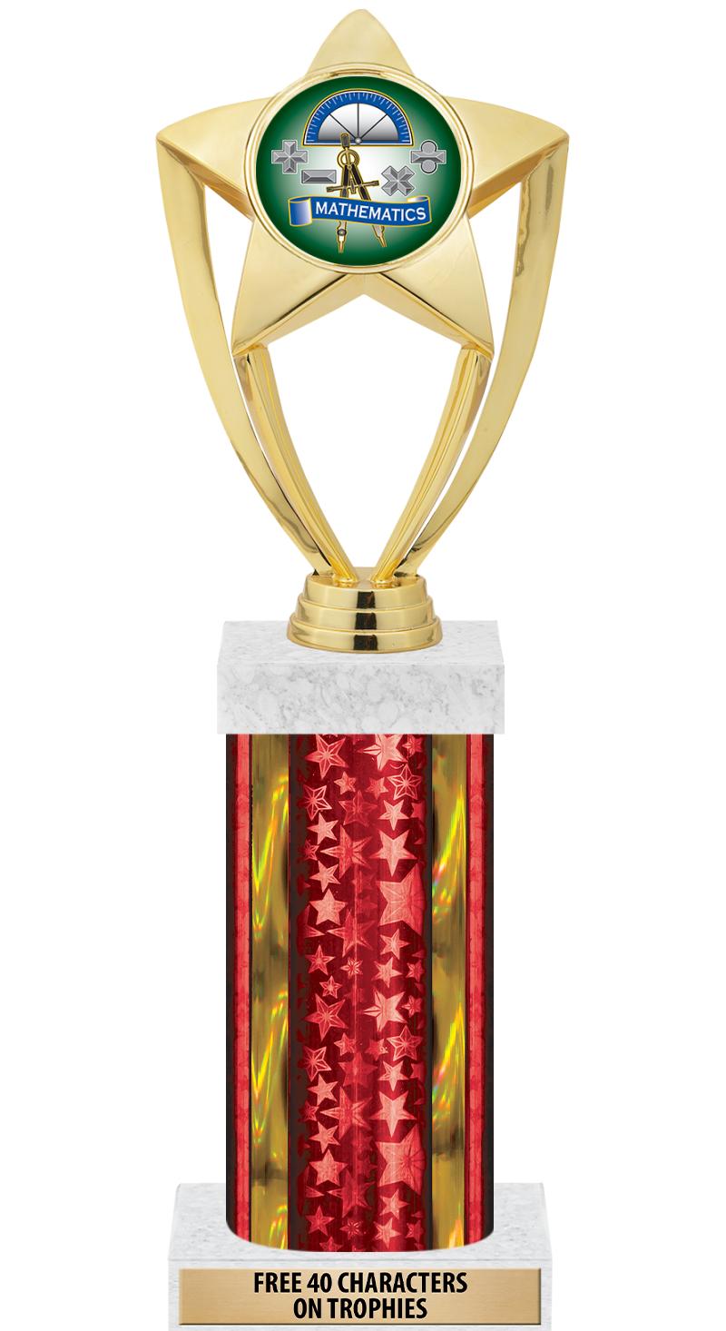 14"RED/GD-STARS-GD FIG/SQUARE