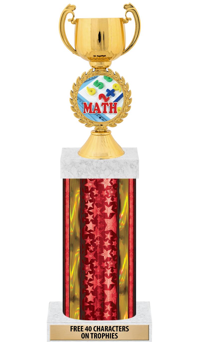 14"RED/GD-STARS-GD FIG/SQUARE