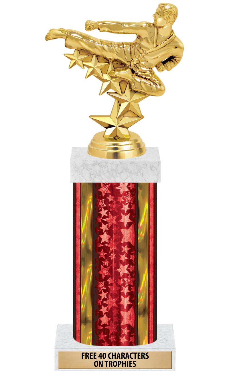 14"RED/GD-STARS-GD FIG/SQUARE