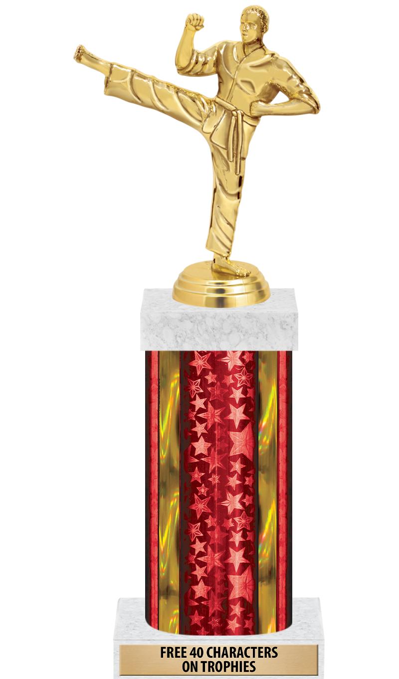 14"RED/GD-STARS-GD FIG/SQUARE