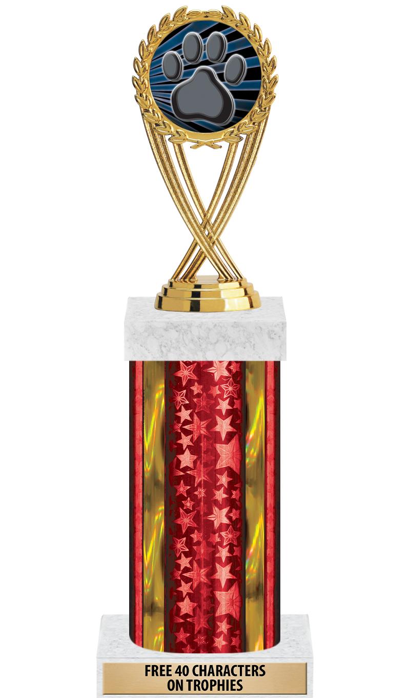 14"RED/GD-STARS-GD FIG/SQUARE