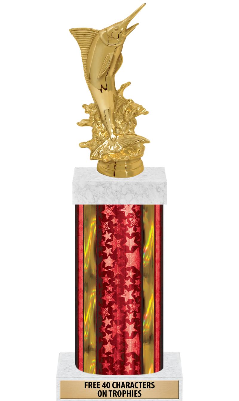 14"RED/GD-STARS-GD FIG/SQUARE