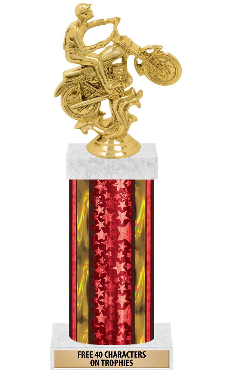 14"RED/GD-STARS-GD FIG/SQUARE