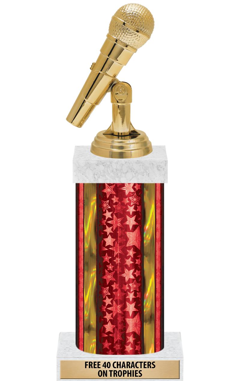 14"RED/GD-STARS-GD FIG/SQUARE