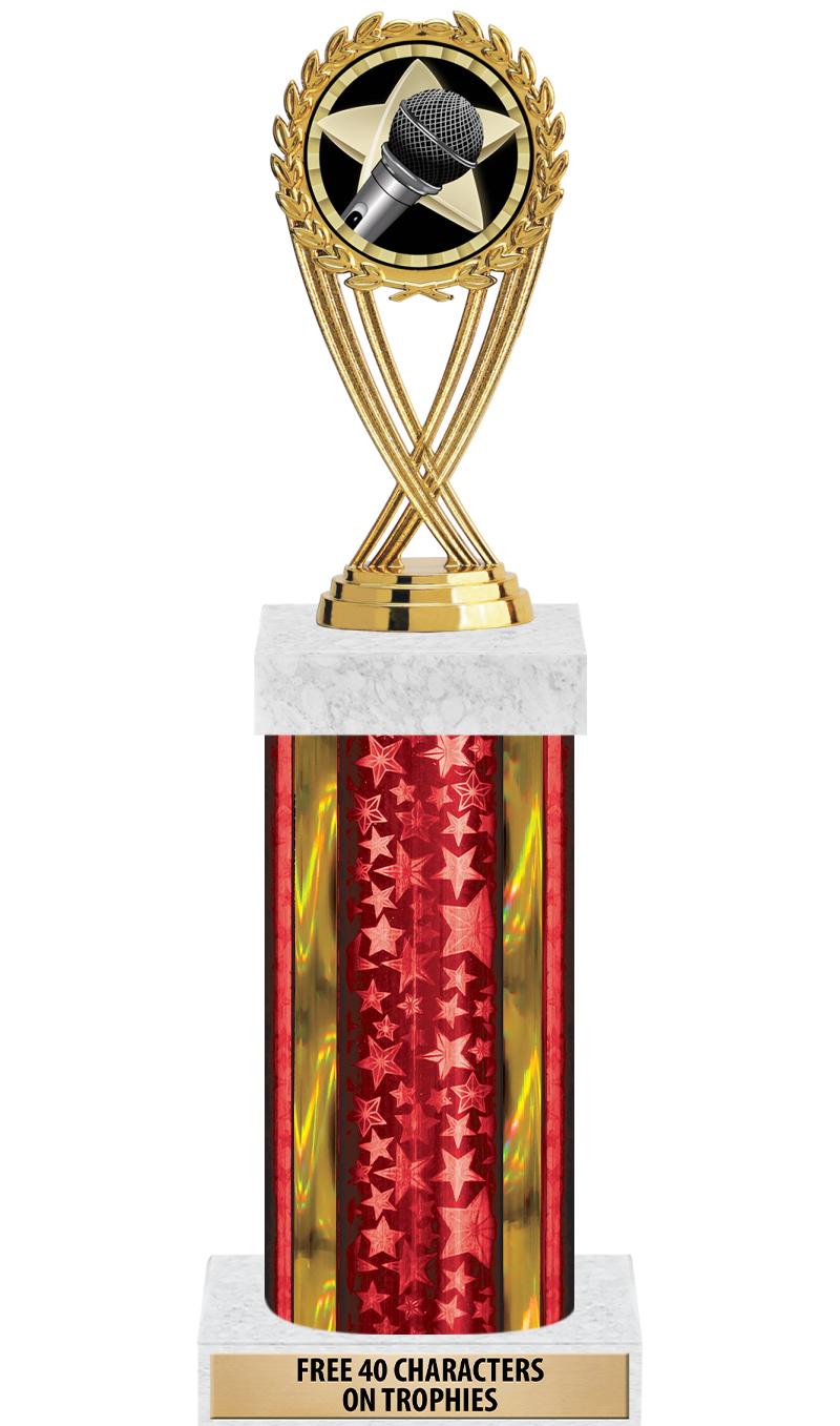 14"RED/GD-STARS-GD FIG/SQUARE