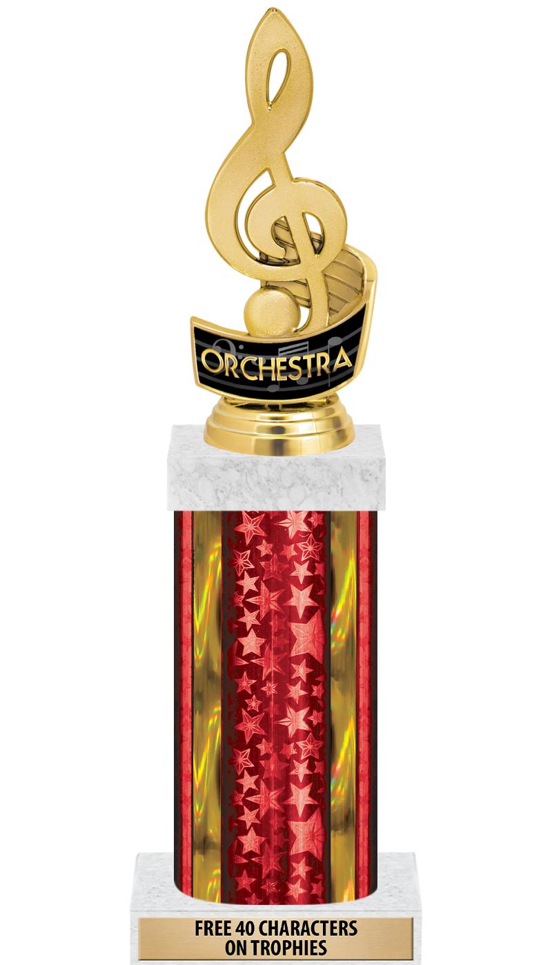 14"RED/GD-STARS-GD FIG/SQUARE