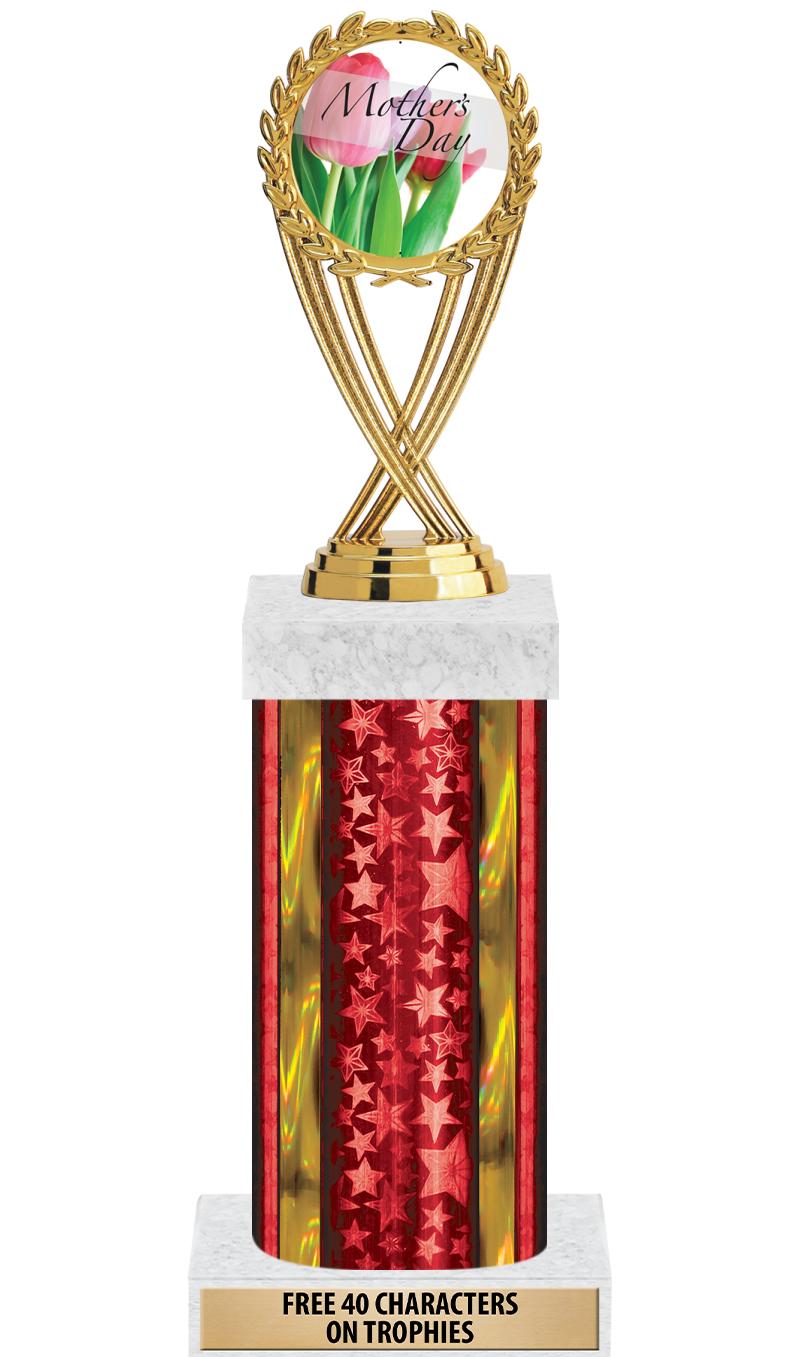 14"RED/GD-STARS-GD FIG/SQUARE