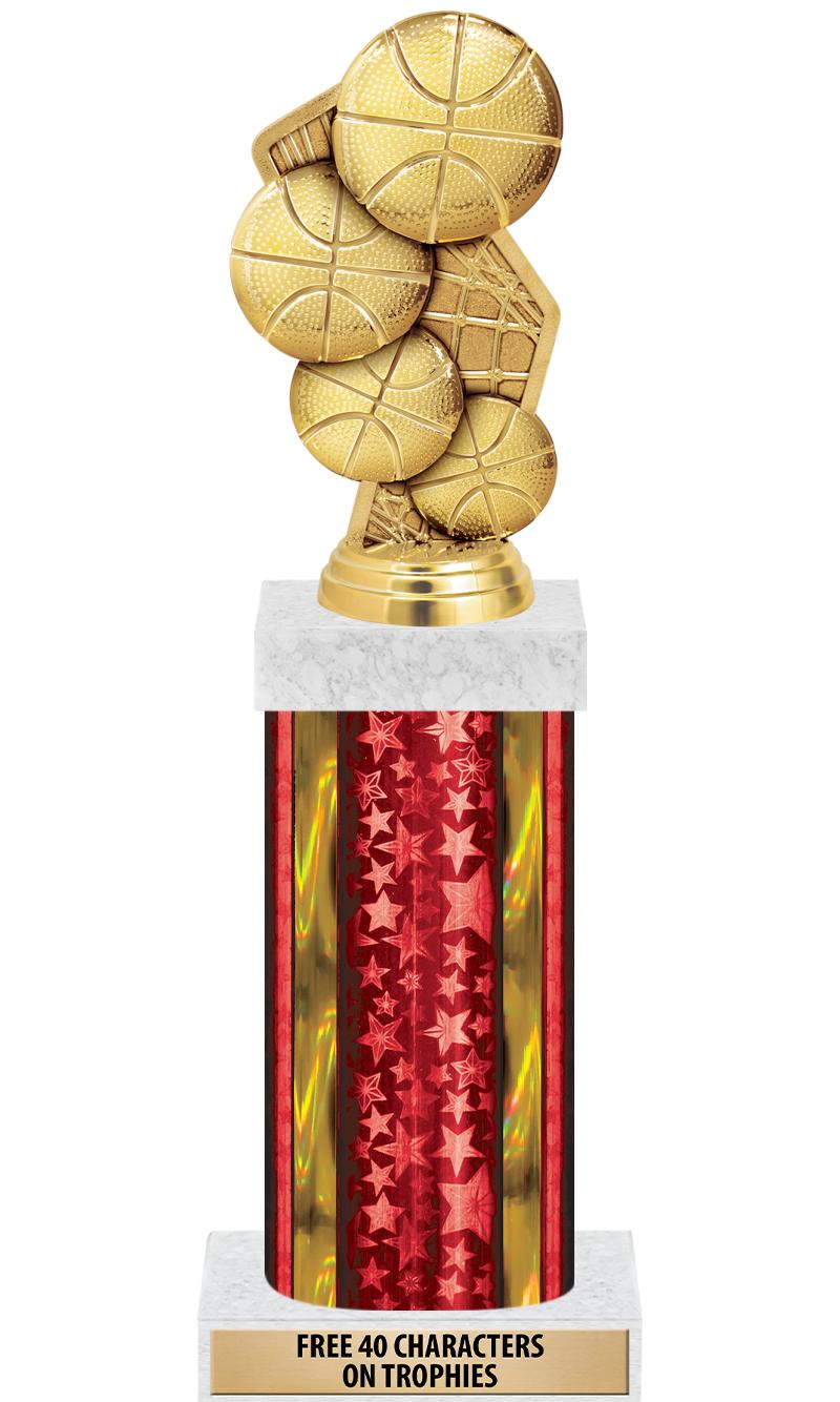 14"RED/GD-STARS-GD FIG/SQUARE