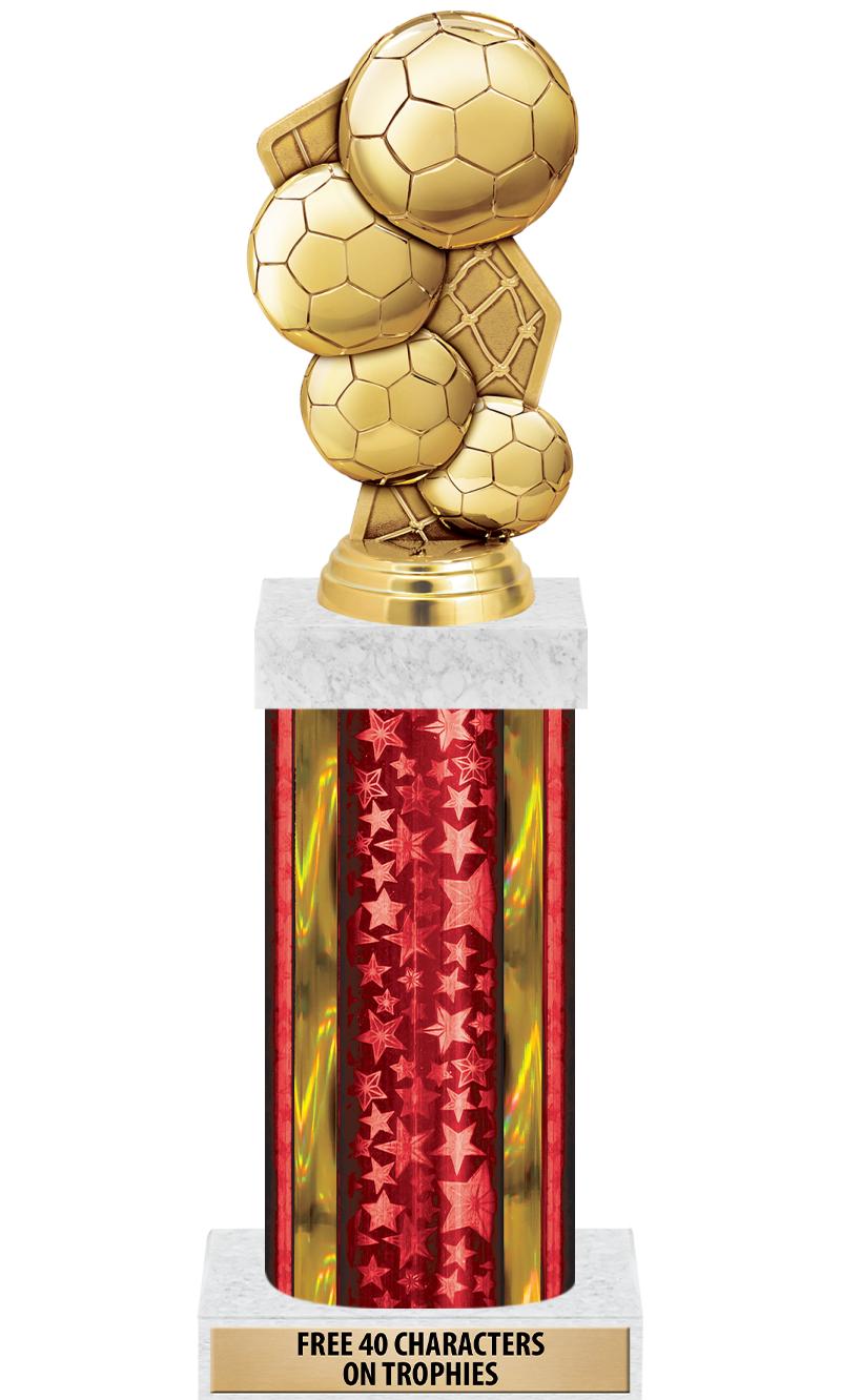 14"RED/GD-STARS-GD FIG/SQUARE