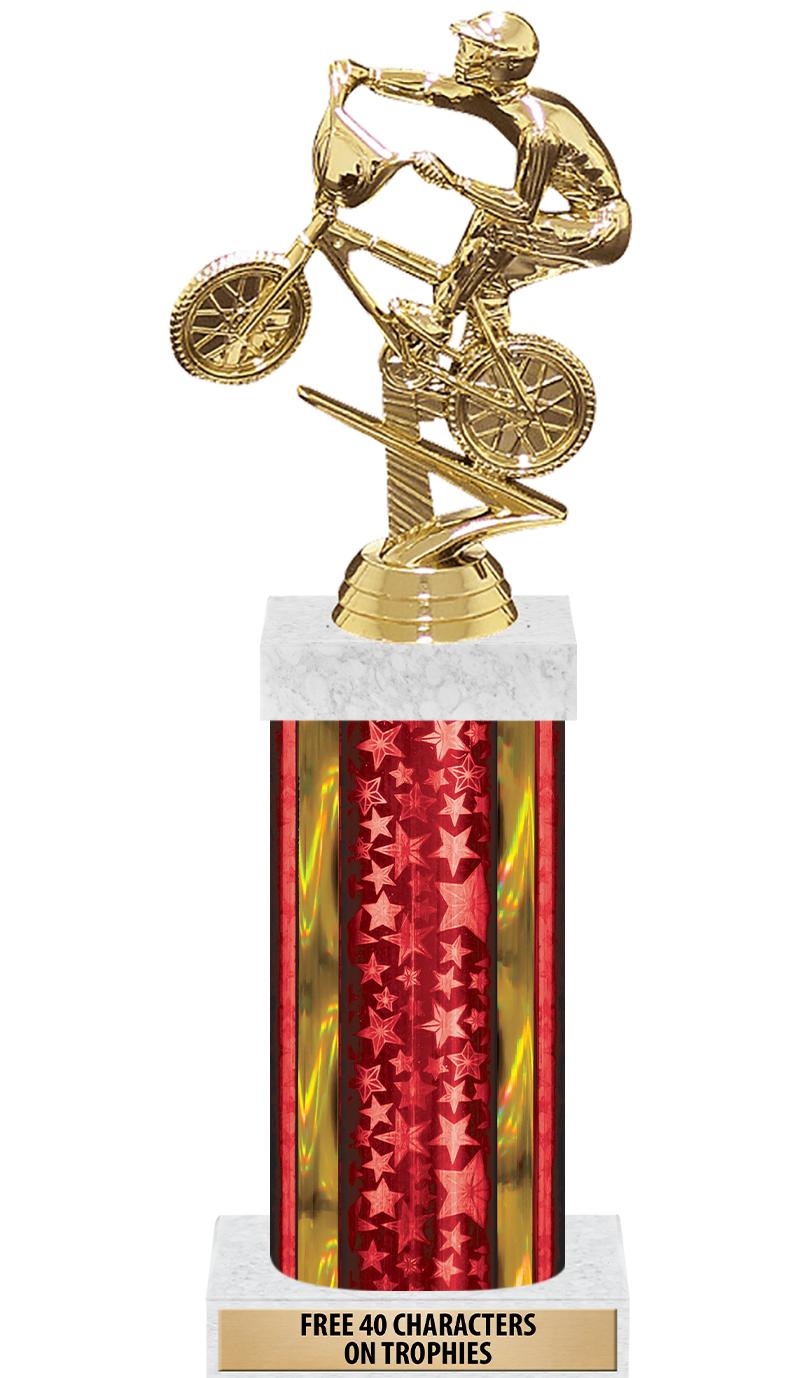 14"RED/GD-STARS-GD FIG/SQUARE