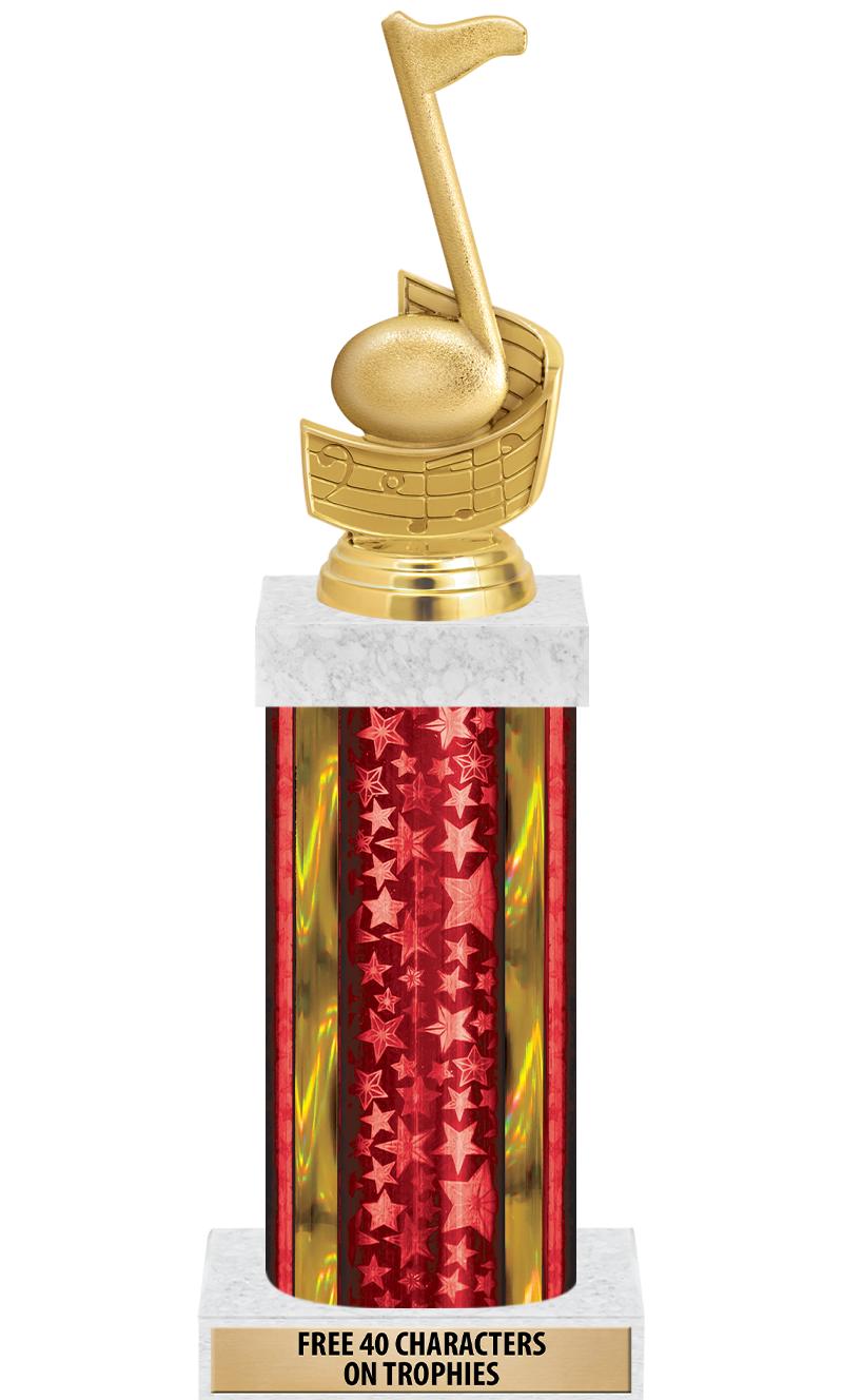 14"RED/GD-STARS-GD FIG/SQUARE