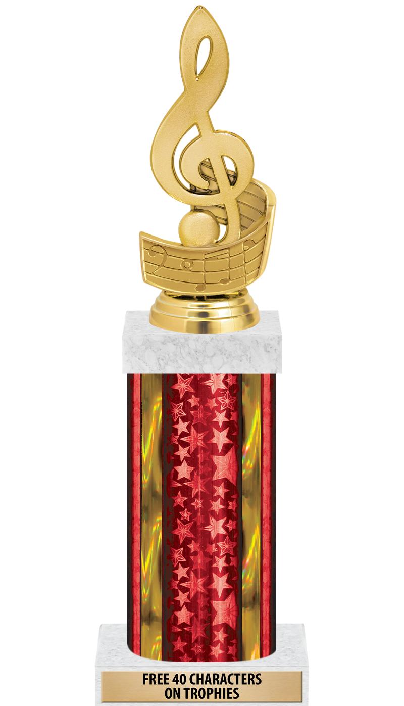 14"RED/GD-STARS-GD FIG/SQUARE