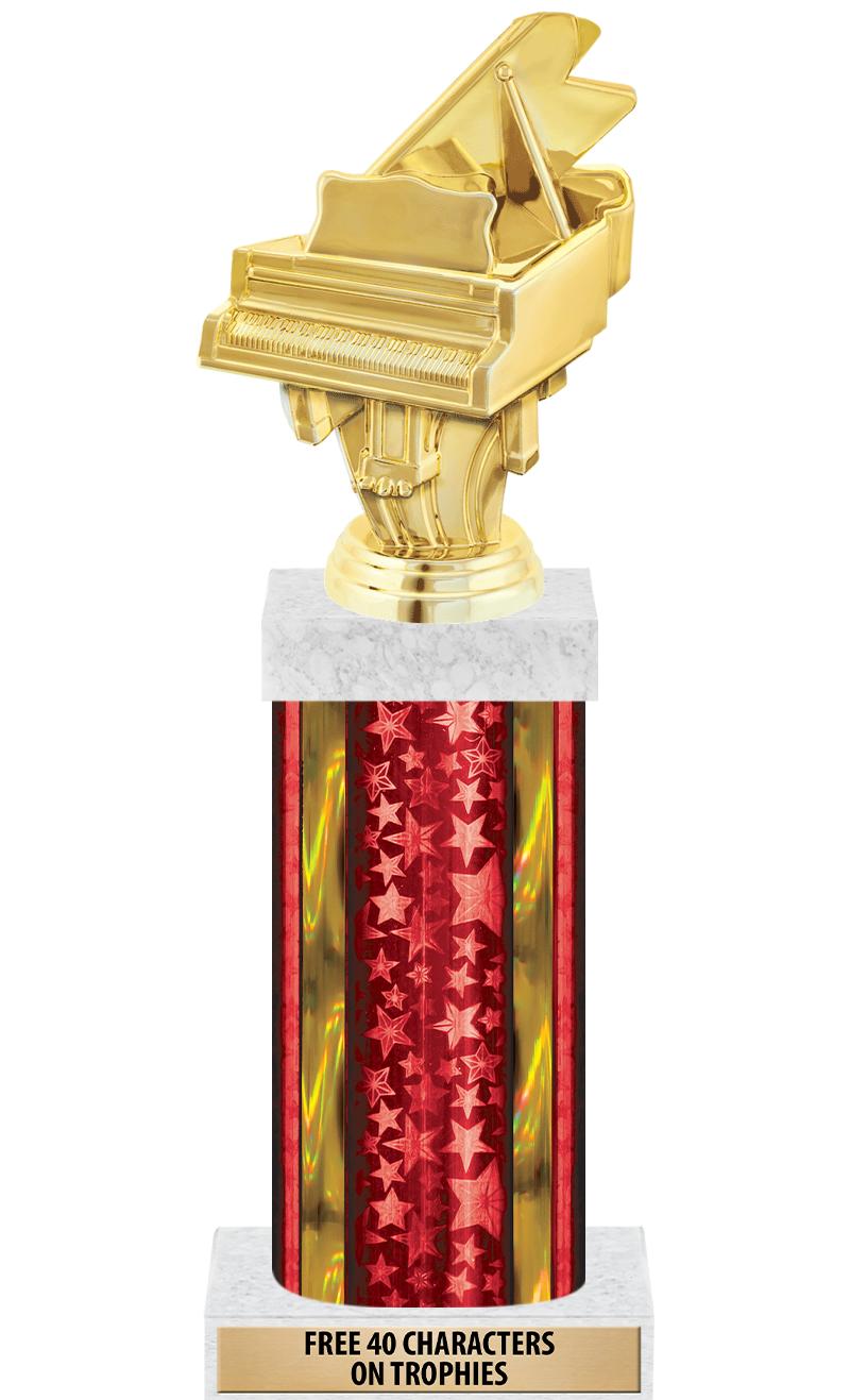 14"RED/GD-STARS-GD FIG/SQUARE