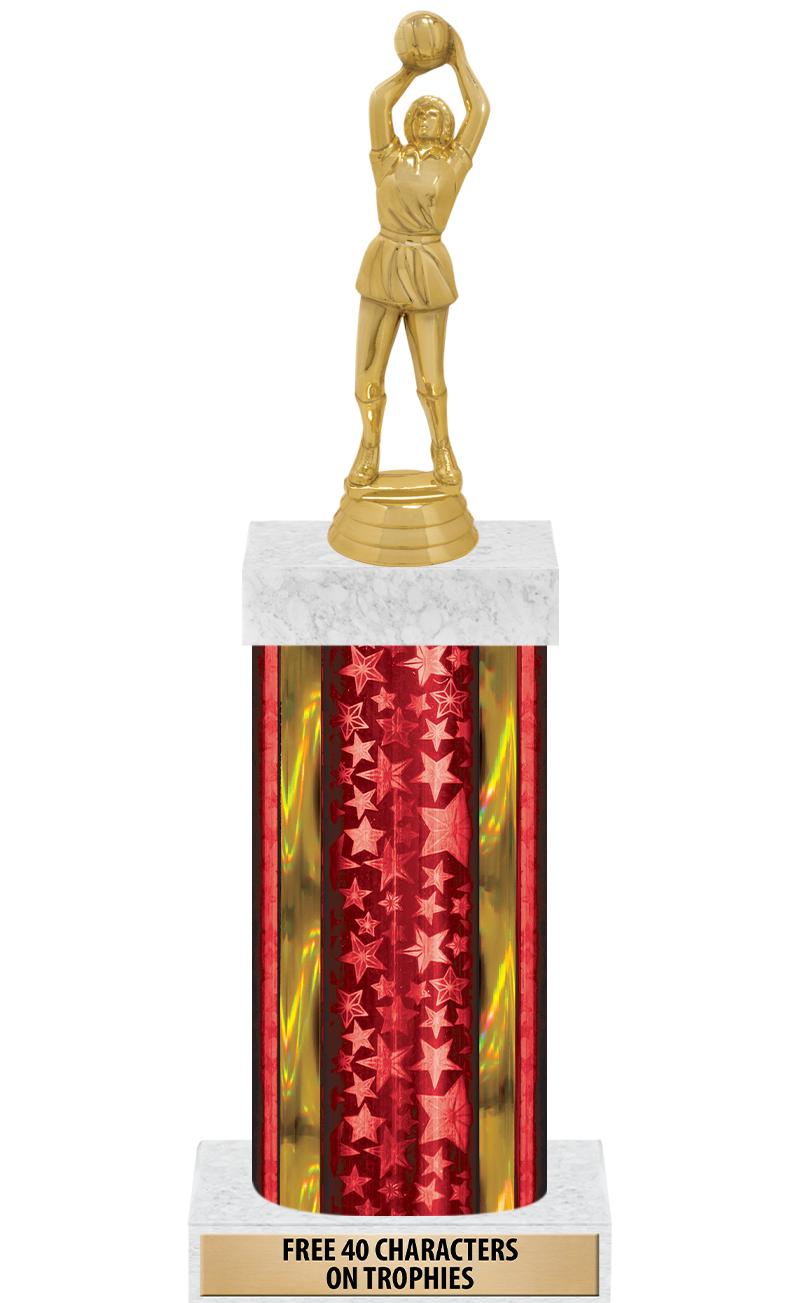 14"RED/GD-STARS-GD FIG/SQUARE