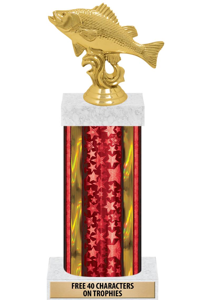 14"RED/GD-STARS-GD FIG/SQUARE