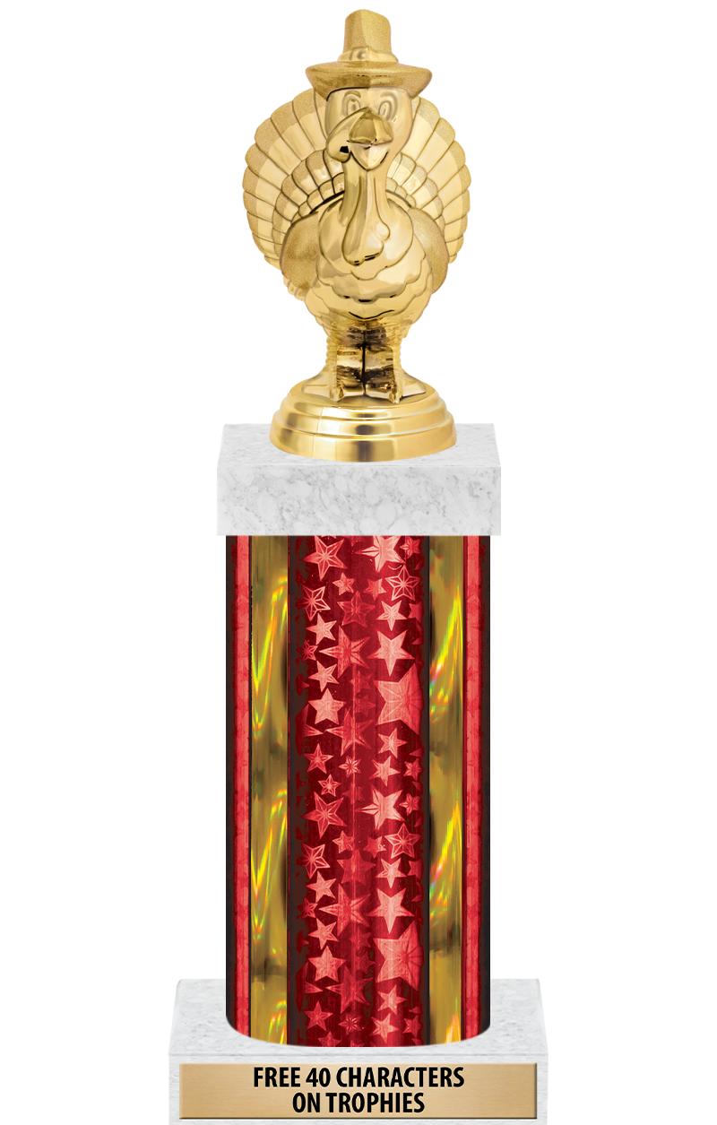 14"RED/GD-STARS-GD FIG/SQUARE