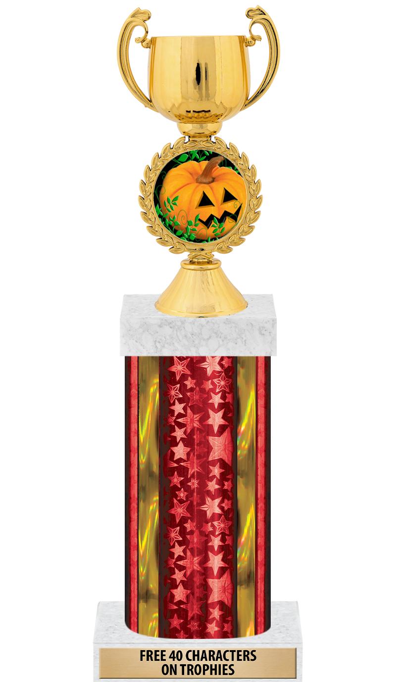 14"RED/GD-STARS-GD FIG/SQUARE