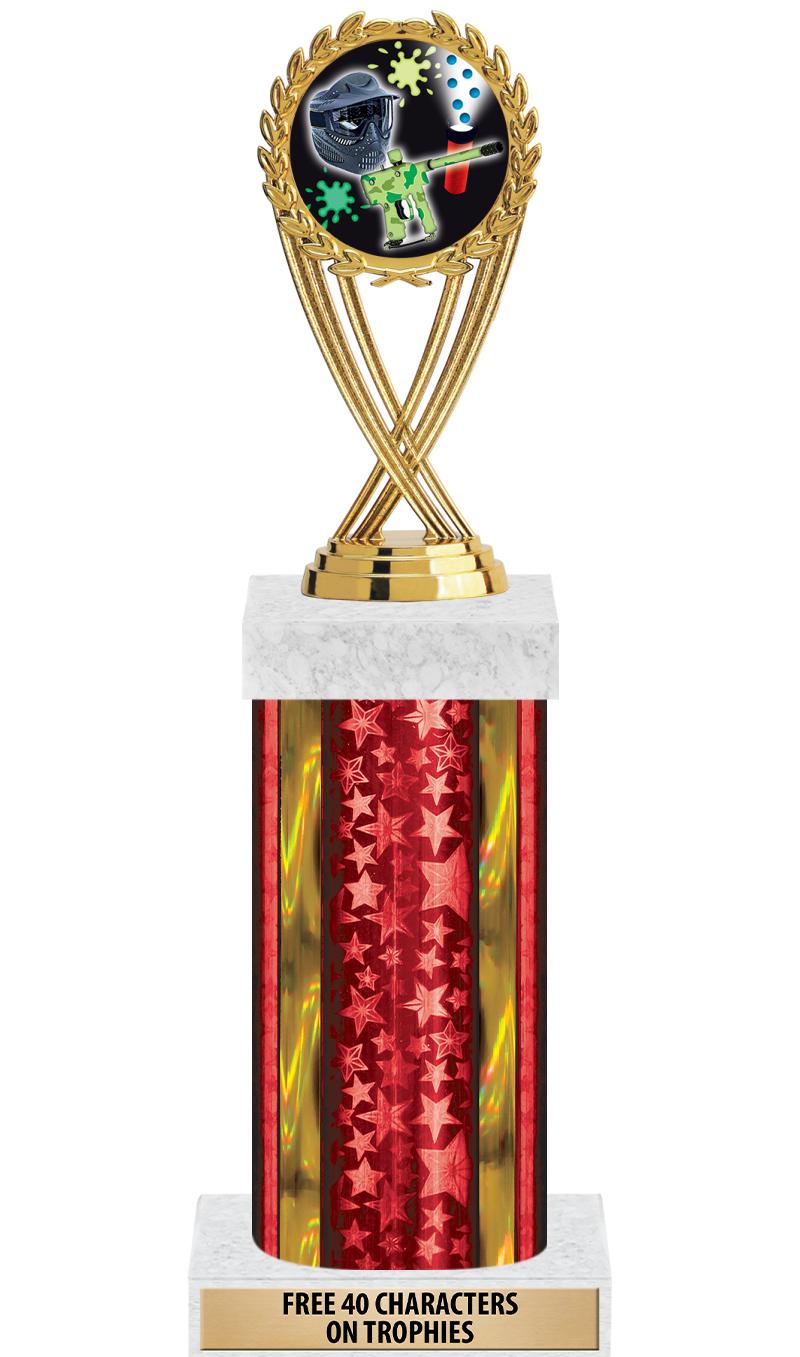 14"RED/GD-STARS-GD FIG/SQUARE