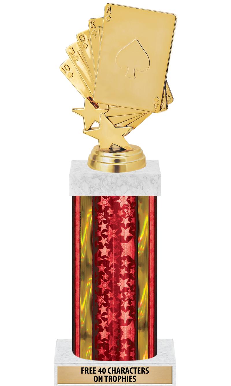 14"RED/GD-STARS-GD FIG/SQUARE