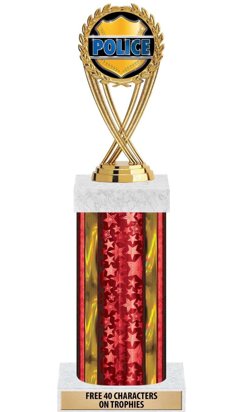 14"RED/GD-STARS-GD FIG/SQUARE