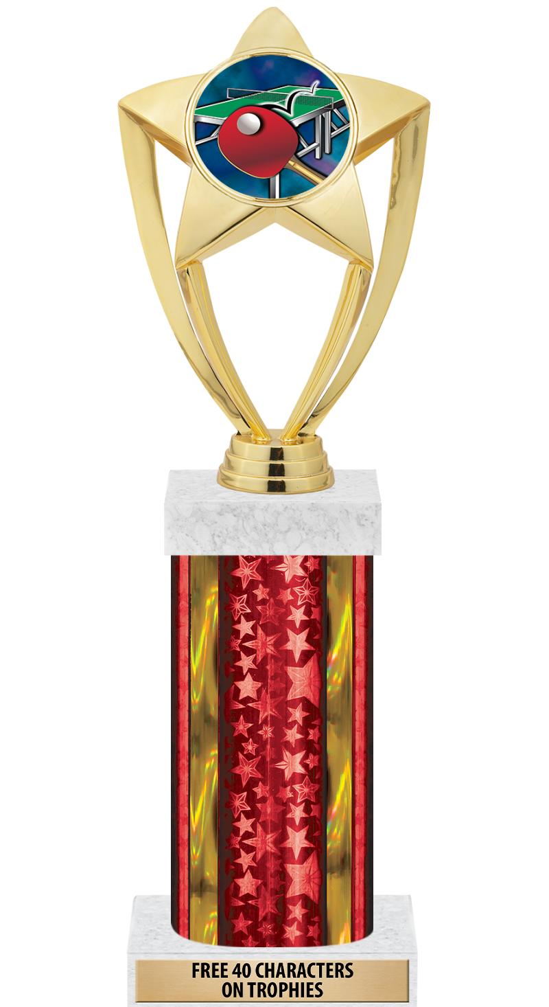 14"RED/GD-STARS-GD FIG/SQUARE