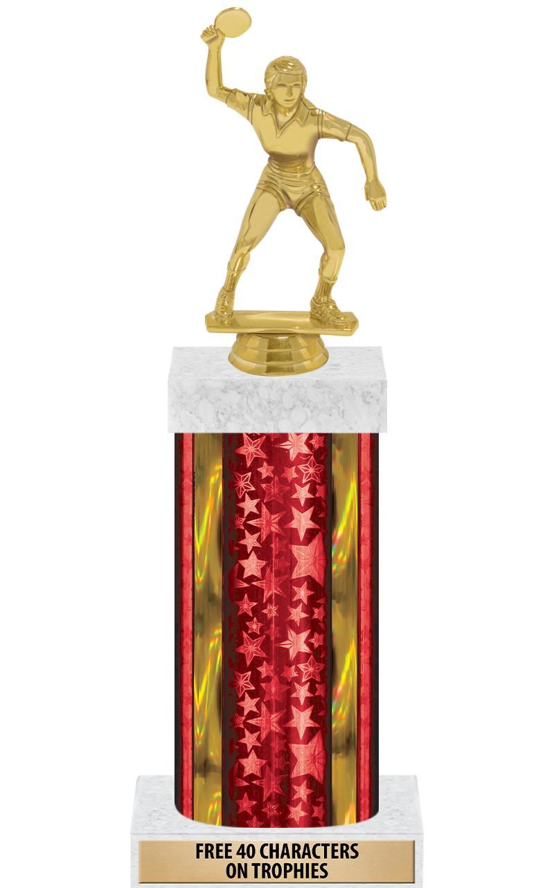 14"RED/GD-STARS-GD FIG/SQUARE