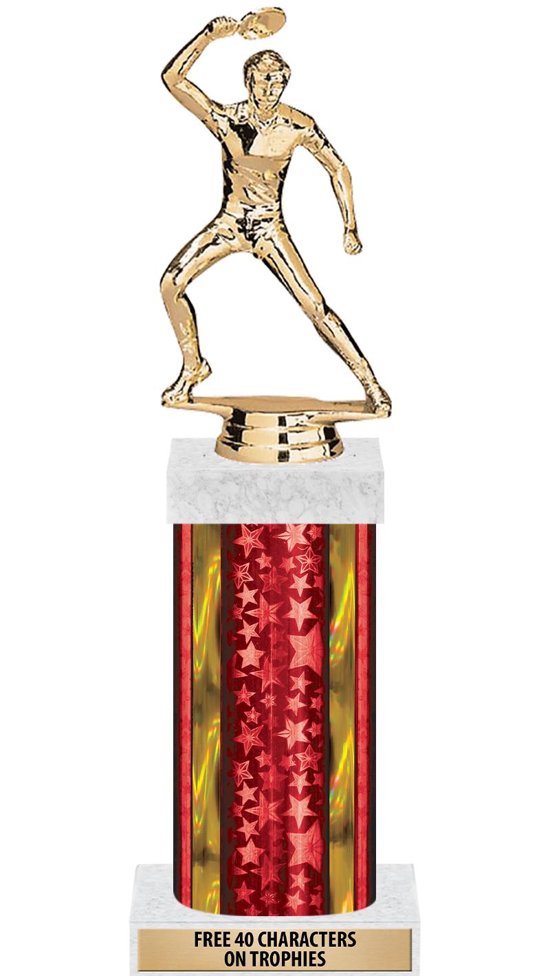 14"RED/GD-STARS-GD FIG/SQUARE