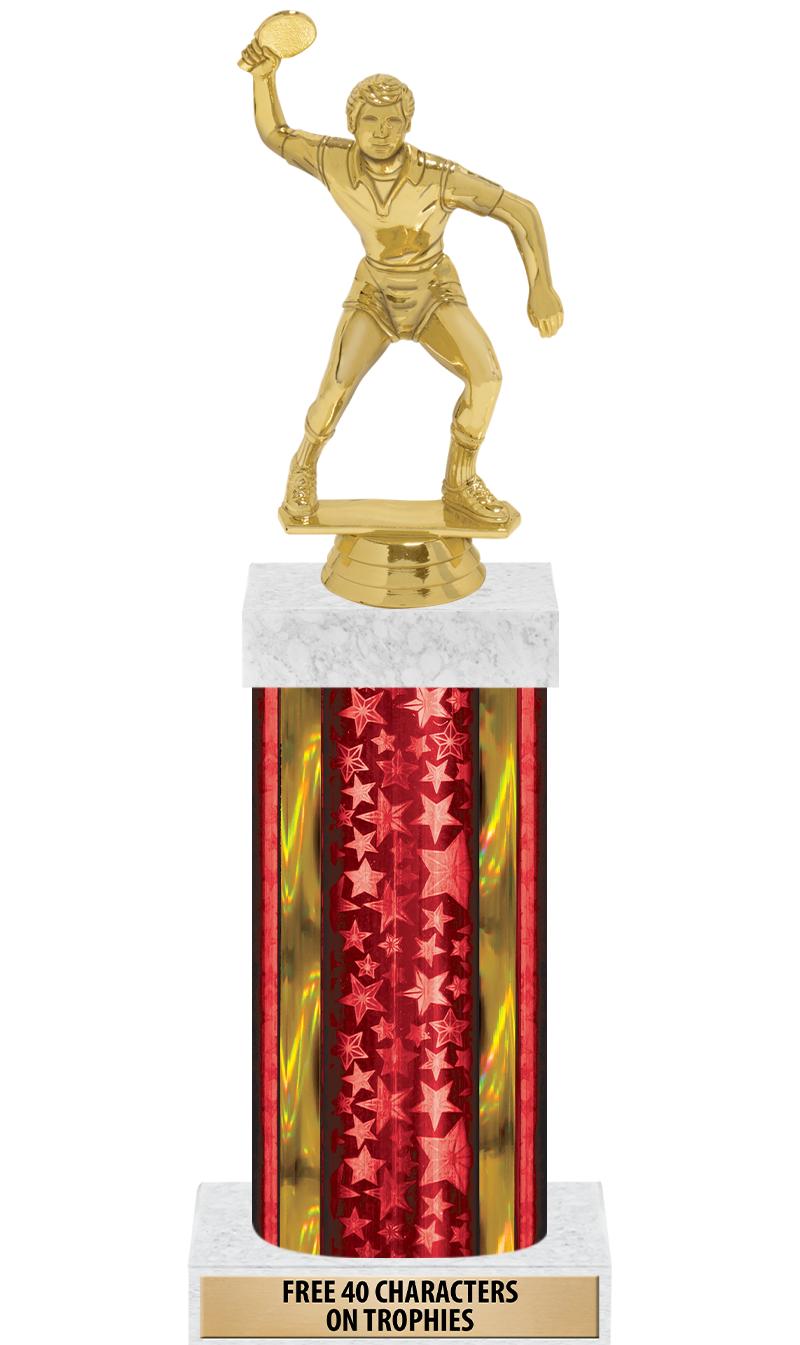 14"RED/GD-STARS-GD FIG/SQUARE